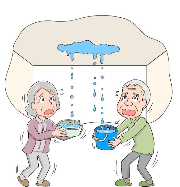 雨漏りで困っている高齢夫婦
